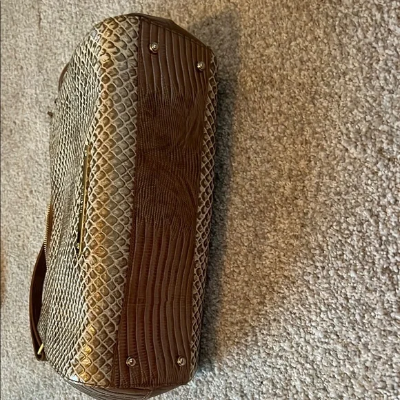 Brahmin Gold and Brown Shoulder Bag with Hobo Shape - Picture 5 of 5